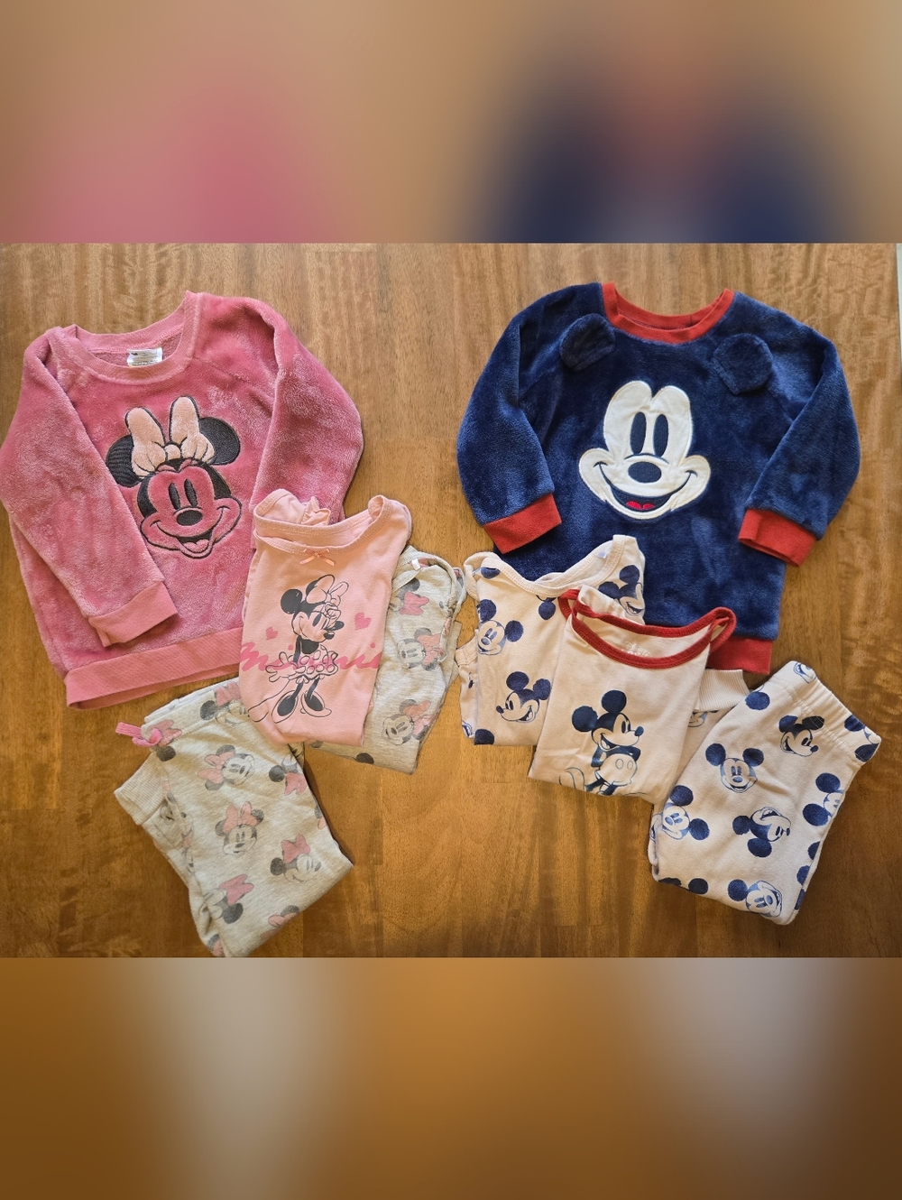 24 Mo. Disney Pink and Navy Mickey & Minnie Kids Outfit Set Bundle